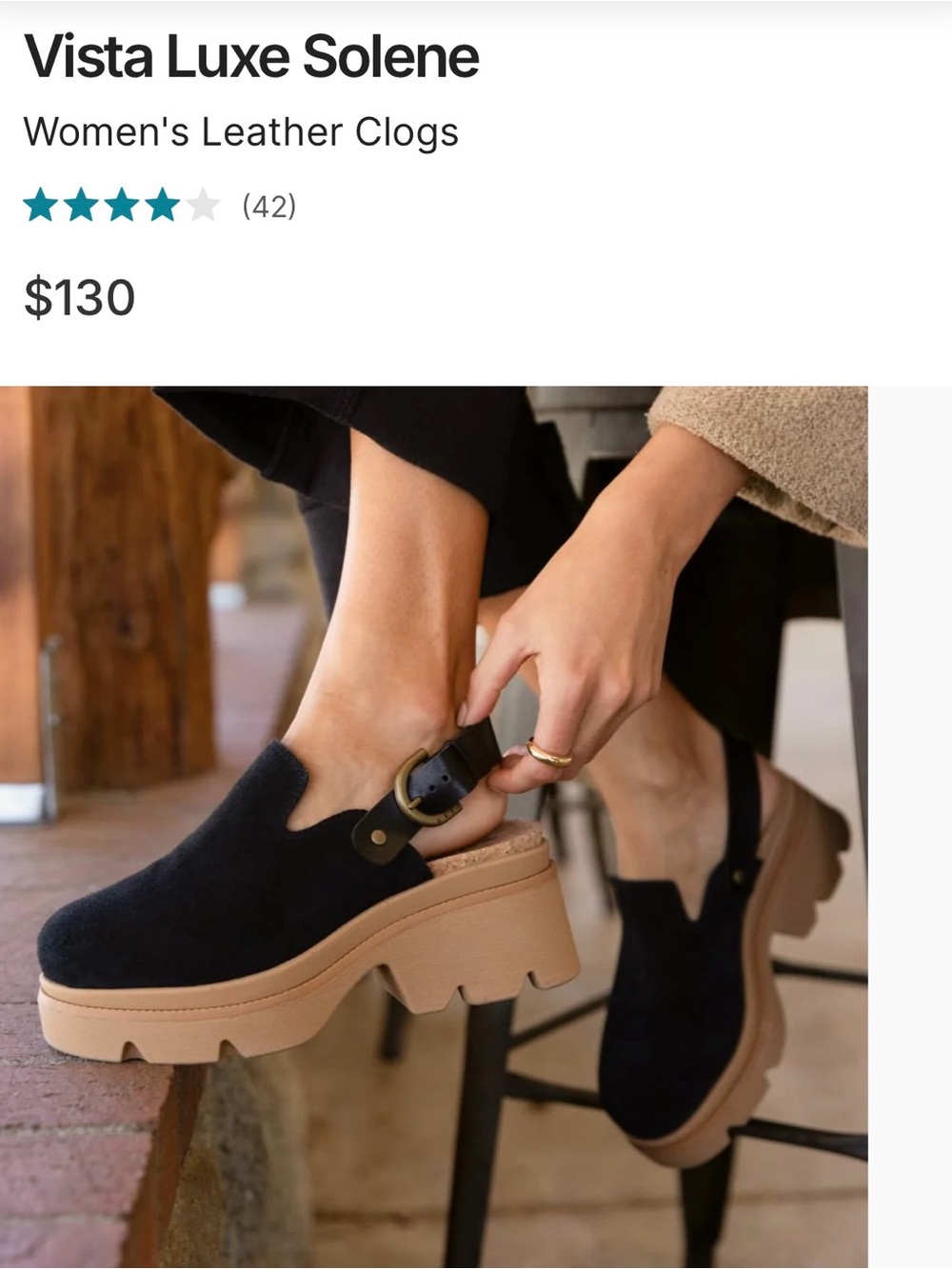 Solene Women's Clogs in Black and Tan